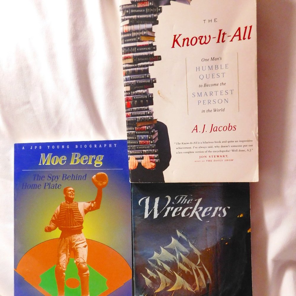 Three Paperback Books The Spy Behind the Plate, The Wreckers and The Know it All